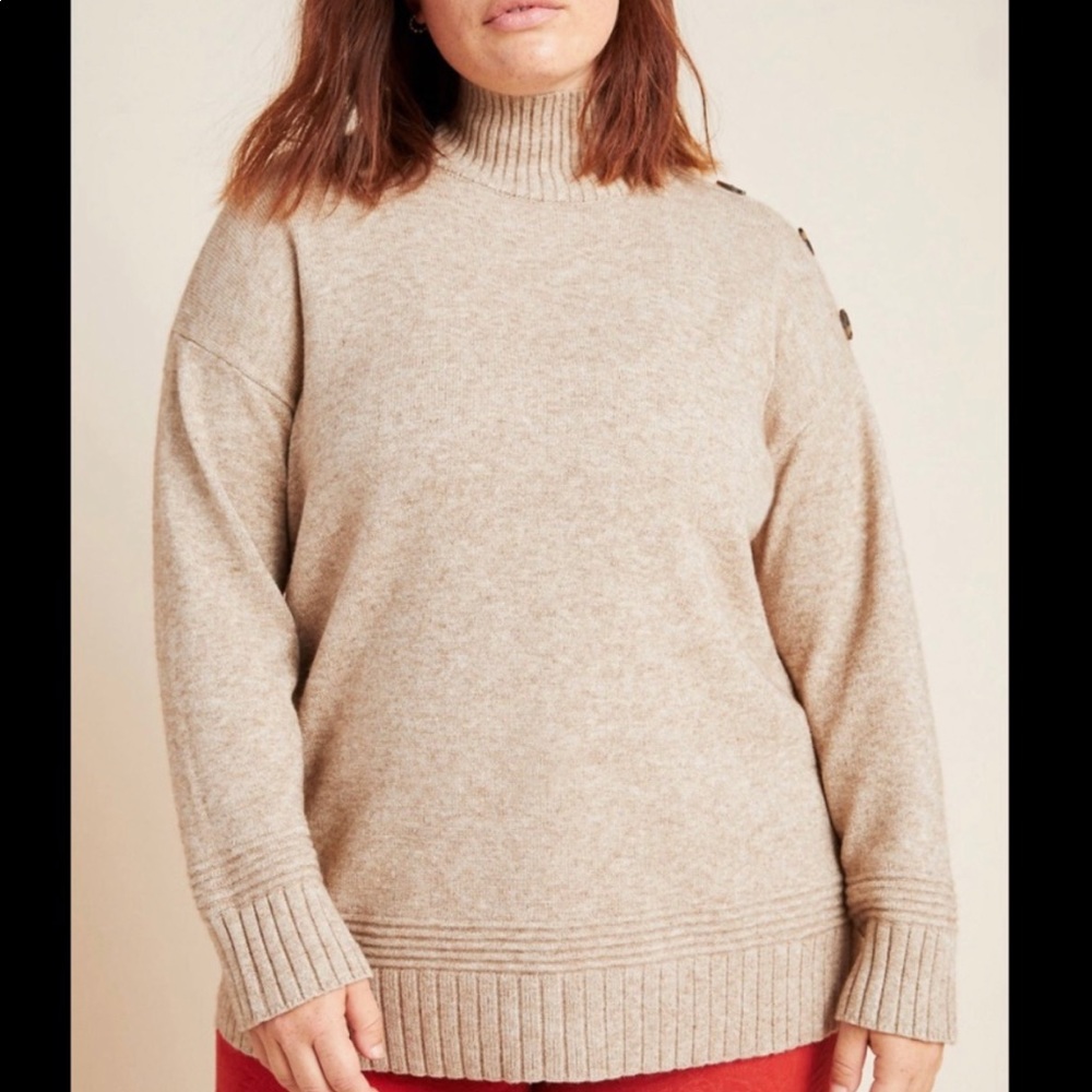 Anthropologie Tan Turtleneck Sweater